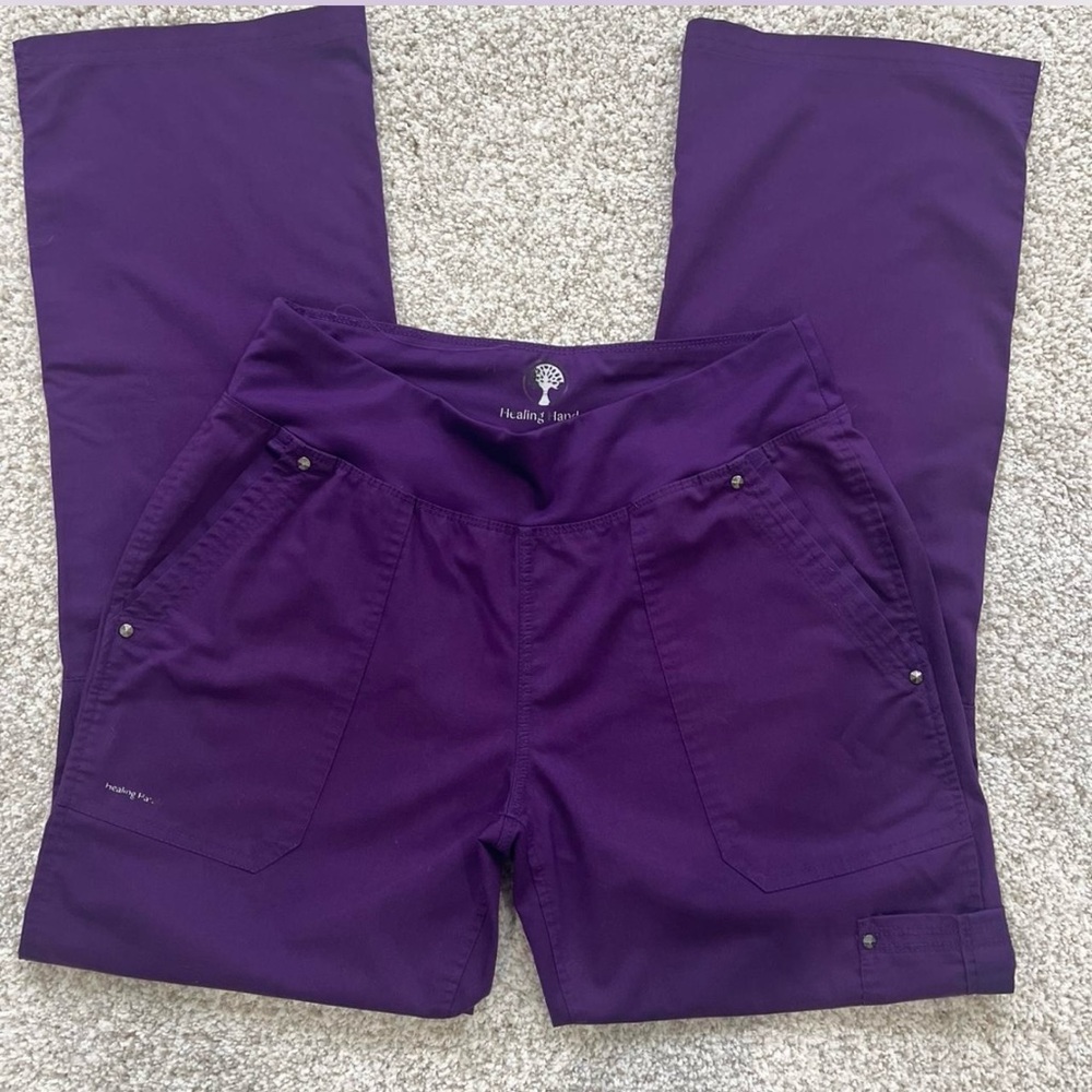 Healing Hands Deep Purple Scrub Pants